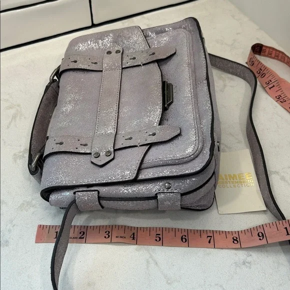 Aimee Kestenberg Leather Flap Crossbody City Gypsy Lavender Denim NWT